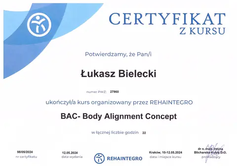 Skan: BAC — Body Alignment Concept — Łukasz Bielecki