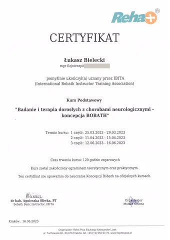 Skan: Koncepcja Bobath — kurs podstawowy — Łukasz Bielecki