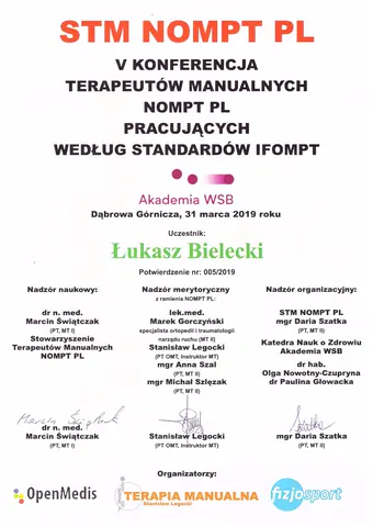 Skan: V Konferencja Terapeutów Manualnych — Łukasz Bielecki