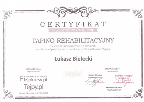 Skan: Taping w fizjoterapii w ujęciu EBM — Łukasz Bielecki