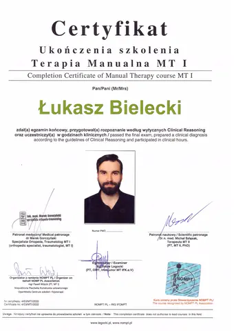 Skan: Terapia manualna MT I — Łukasz Bielecki